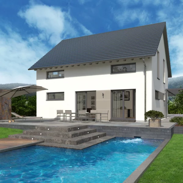 Diese tolle Haus-Optik mit dem genialen Grundriss zum leben ! Mit Grundstück !