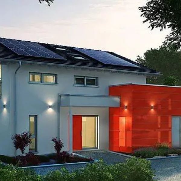 Haus im eleganten Design, mit Anbau und großen Balkon ! Im Preis ein Grundstück beinhaltet !