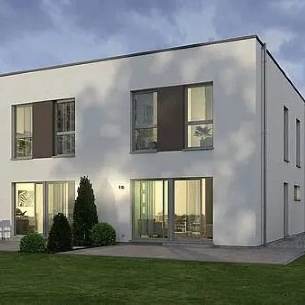 Zweifamilienhaus mit Flachdach für 395.000,-EUR für eine Haushälfte mit halben Grundstück !
