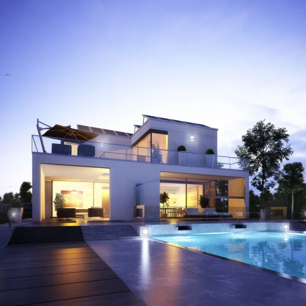 Eleganz gepaart mit Größe ergibt dieses Haus ! Preis natürlich inkl. einem Grundstück berechnet !