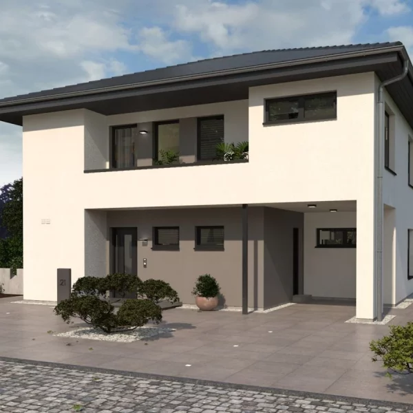 Vorne geht man ins Haus. Seitlich verschwindet der Alltag direkt im HWR
