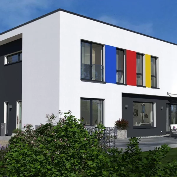 Man sieht schon von vorn: Ankommen und Wohnen laufen hier nicht einfach ineinander.